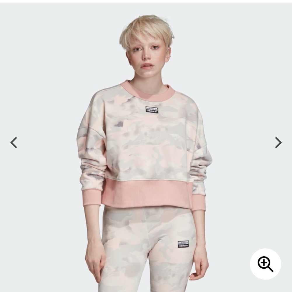 Adidas: Powder Pink Camouflage Sweater - brand new